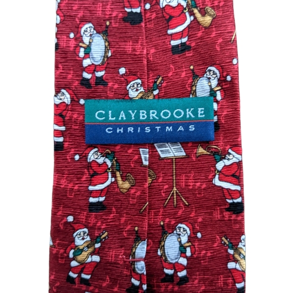 Christmas Tie Claybrooke Musical Santa Piano Musical Instrument Teacher Necktie - Picture 2 of 4